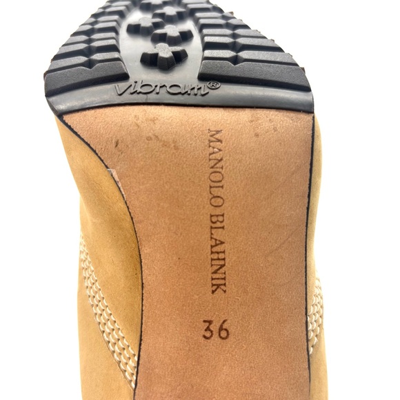 Retro Vintage Manolo Blahnik Oklamod Timberland Pointed Toe Mules Pumps 36 - Picture 12 of 12